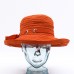 PARKHURST 's Orange 100% Cotton Wide Brim Soft Foldable Flexible Sun Hat M  eb-47982273